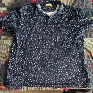 XL Navy Blue Tropical Polo Shirt